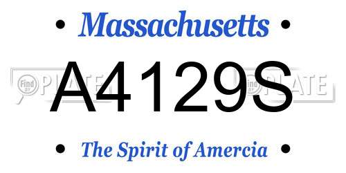A4129S Massachusetts License Plate