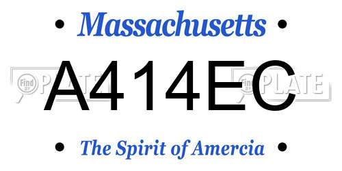 A414EC Massachusetts License Plate