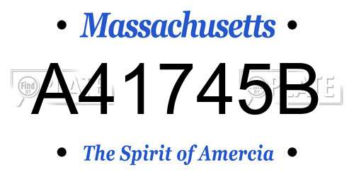 A41745B Massachusetts License Plate