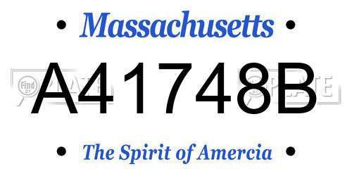 A41748B Massachusetts License Plate