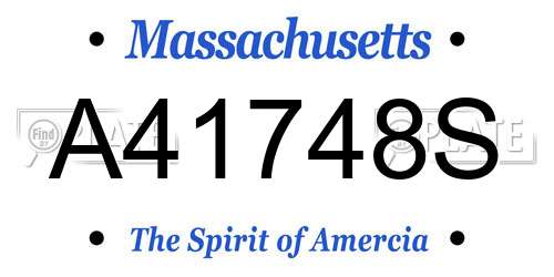 A41748S Massachusetts License Plate