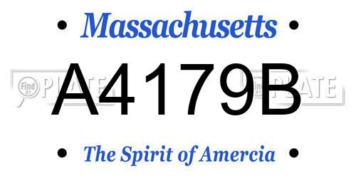 A4179B Massachusetts License Plate