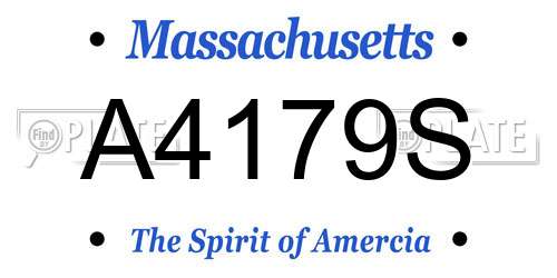 A4179S Massachusetts License Plate