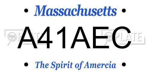 A41AEC Massachusetts License Plate