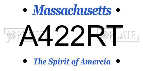 A422RT Massachusetts License Plate