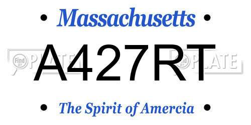 A427RT Massachusetts License Plate