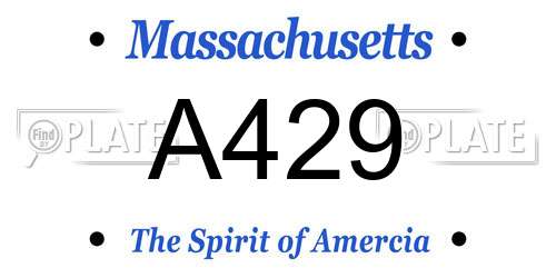 A429 Massachusetts License Plate