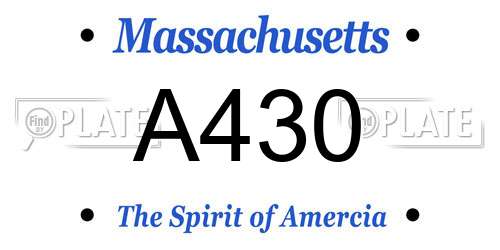 A430 Massachusetts License Plate