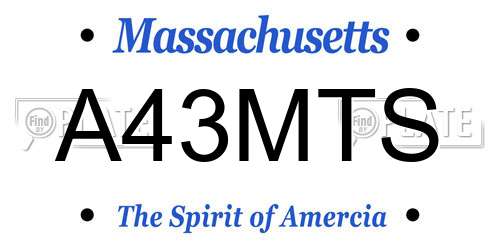 A43MTS Massachusetts License Plate