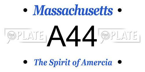 A44 Massachusetts License Plate