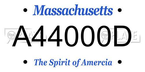 A44000D Massachusetts License Plate