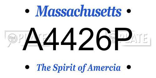 A4426P Massachusetts License Plate