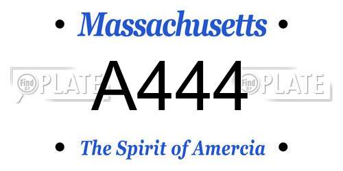 A444 Massachusetts License Plate