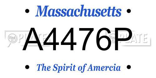 A4476P Massachusetts License Plate