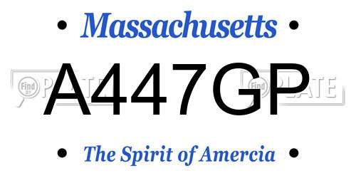 A447GP Massachusetts License Plate