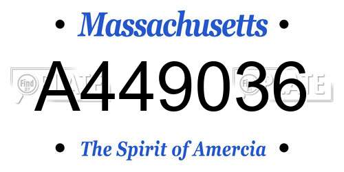 A449036 Massachusetts License Plate
