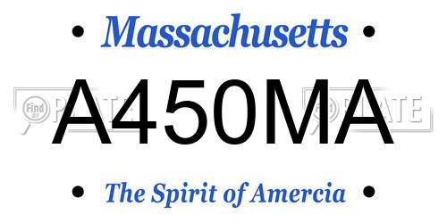 A450MA Massachusetts License Plate
