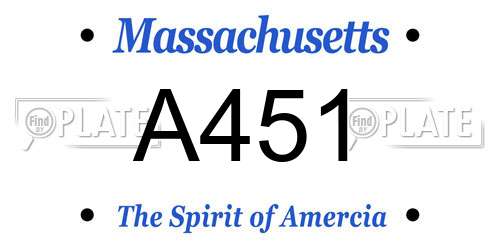 A451 Massachusetts License Plate