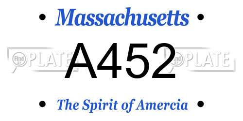A452 Massachusetts License Plate