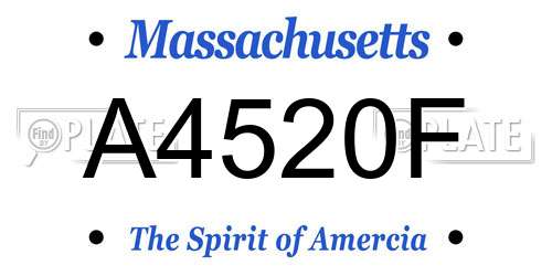 A4520F Massachusetts License Plate