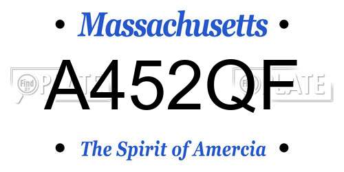 A452QF Massachusetts License Plate