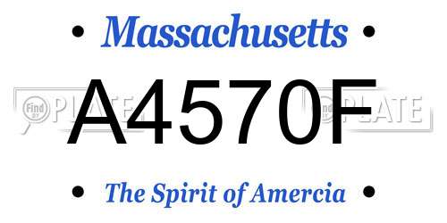 A4570F Massachusetts License Plate