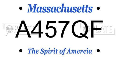 A457QF Massachusetts License Plate
