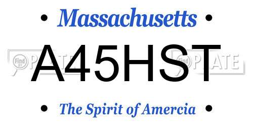 A45HST Massachusetts License Plate