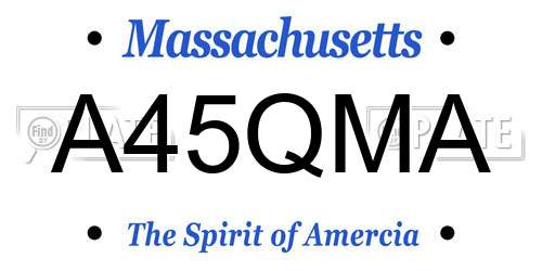 A45QMA Massachusetts License Plate