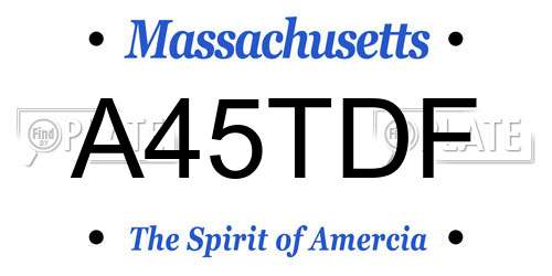 A45TDF Massachusetts License Plate