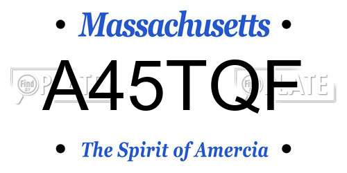 A45TQF Massachusetts License Plate