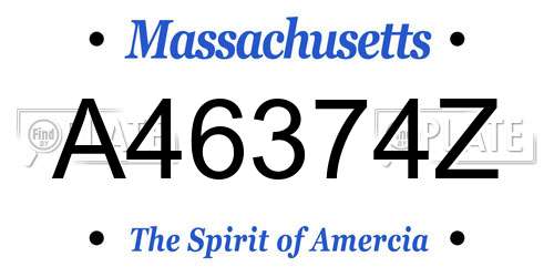 A46374Z Massachusetts License Plate