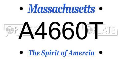 A4660T Massachusetts License Plate