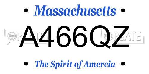 A466QZ Massachusetts License Plate