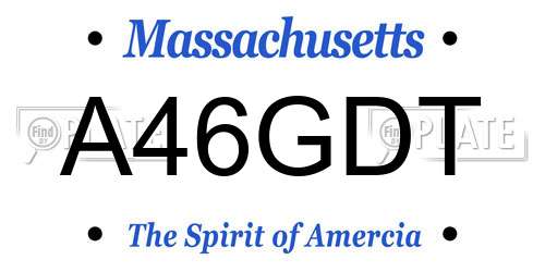 A46GDT Massachusetts License Plate