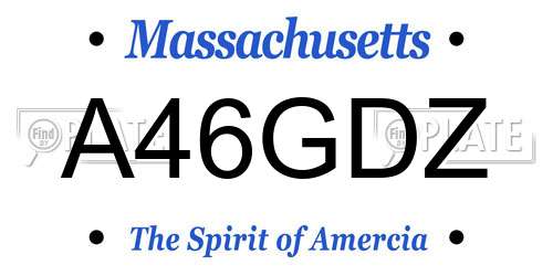 A46GDZ Massachusetts License Plate
