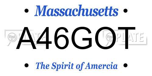 A46GOT Massachusetts License Plate