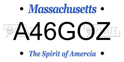 A46GOZ Massachusetts License Plate