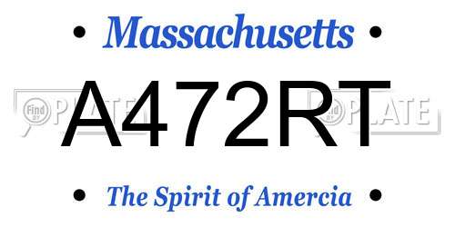 A472RT Massachusetts License Plate