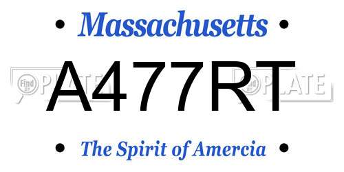 A477RT Massachusetts License Plate