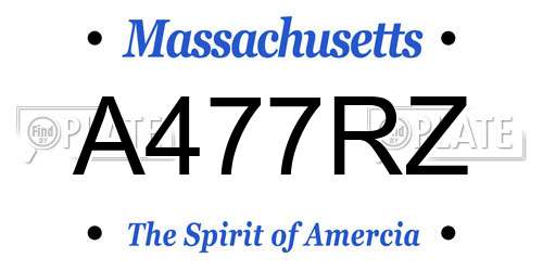 A477RZ Massachusetts License Plate