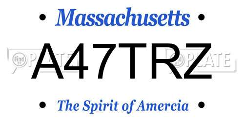A47TRZ Massachusetts License Plate