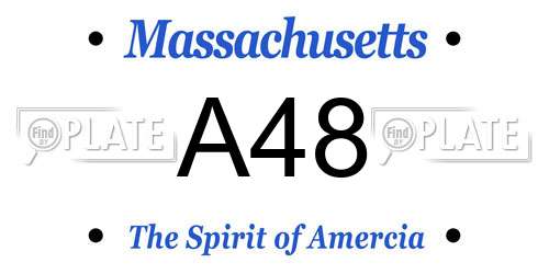 A48 Massachusetts License Plate