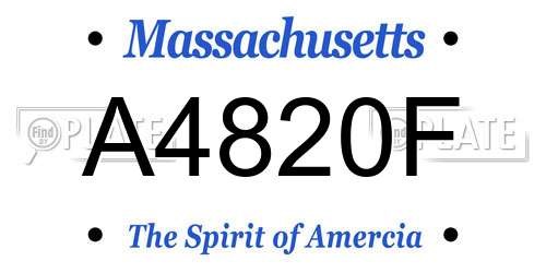 A4820F Massachusetts License Plate