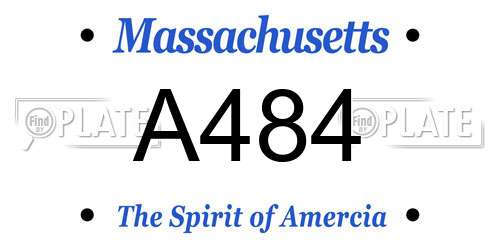 A484 Massachusetts License Plate