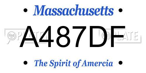 A487DF Massachusetts License Plate
