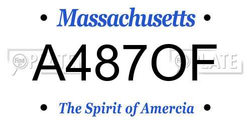 A487OF Massachusetts License Plate