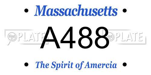 A488 Massachusetts License Plate