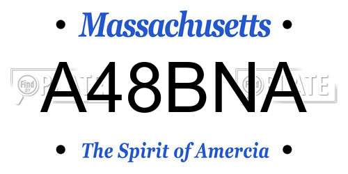 A48BNA Massachusetts License Plate