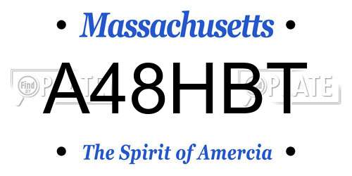 A48HBT Massachusetts License Plate